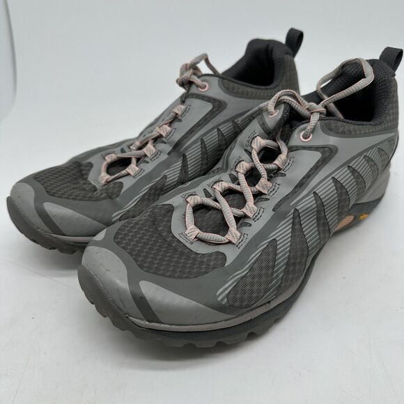 Merrell Trail Running Shoes Womens Size 9 Gray Black Vibram Lace Up J500146 - Picture 2 of 13